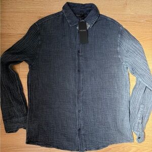 HEDGE - NWT - Dark Blue Textured Shirt